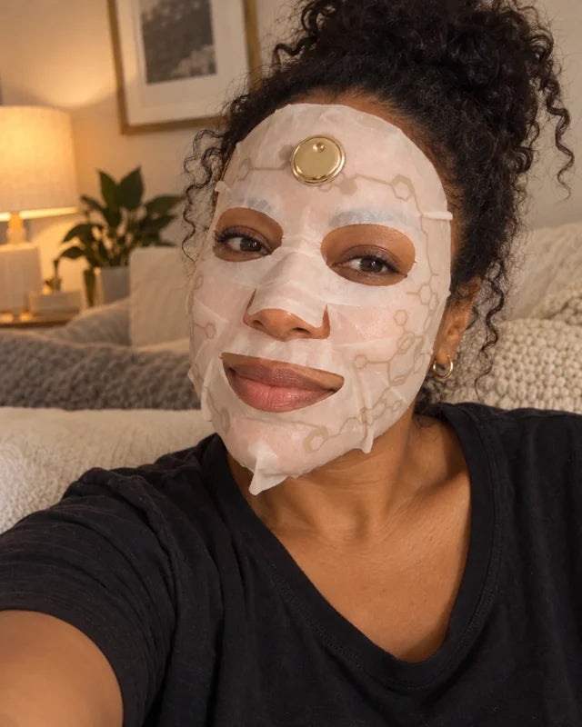 Kelly wearing EMS Microcurrent Face Mask